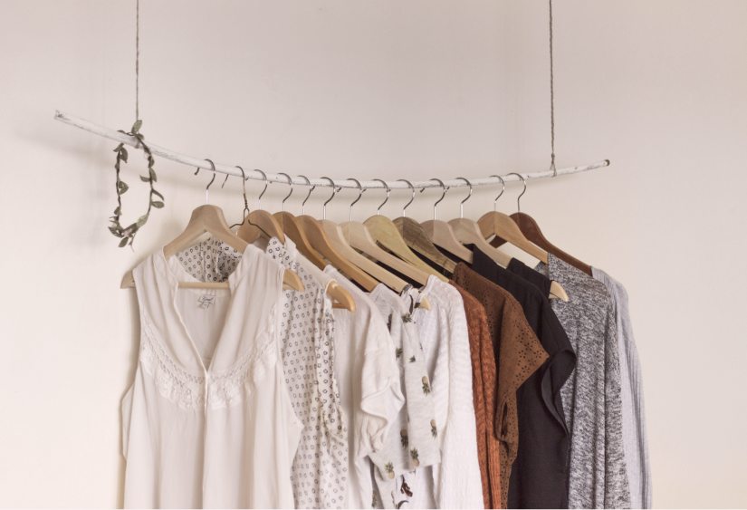 A rack of women's clothing