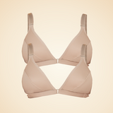 The Springrose adaptive bra two pack bundle with beige front closure bras