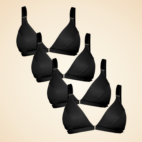 Four bra velcro bra bundle in black